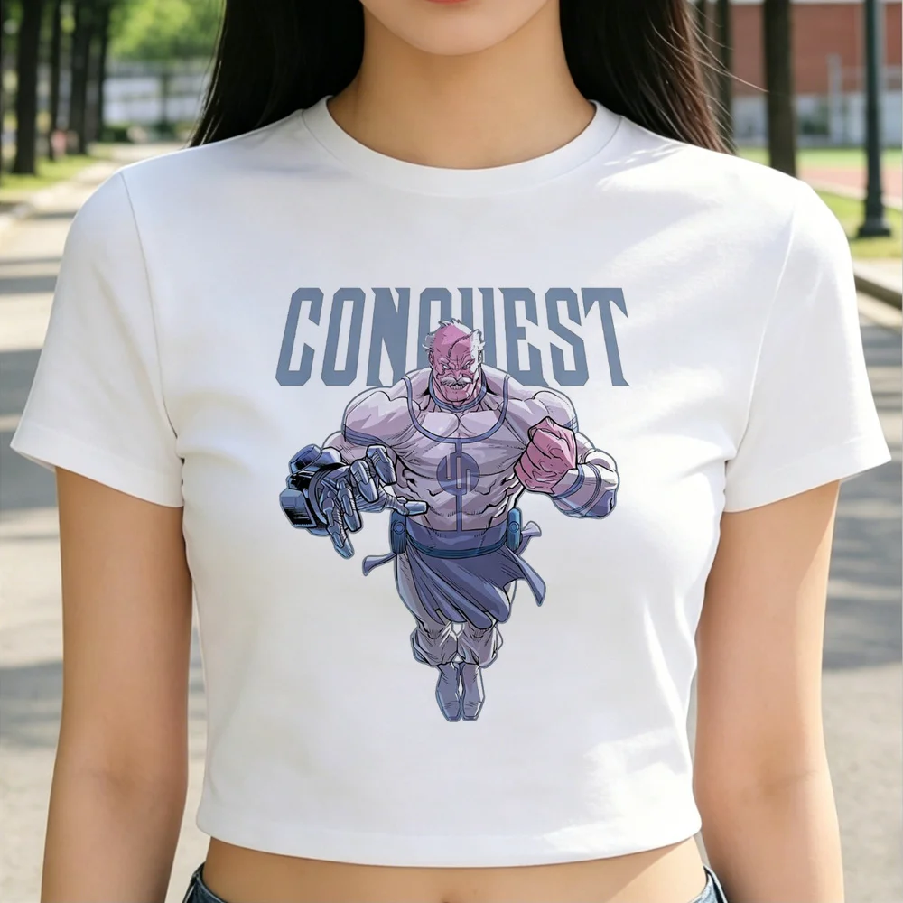 Invincible cropped top teen cheap grunge gyaru t-shirt harajuku gothic party 2000s manga