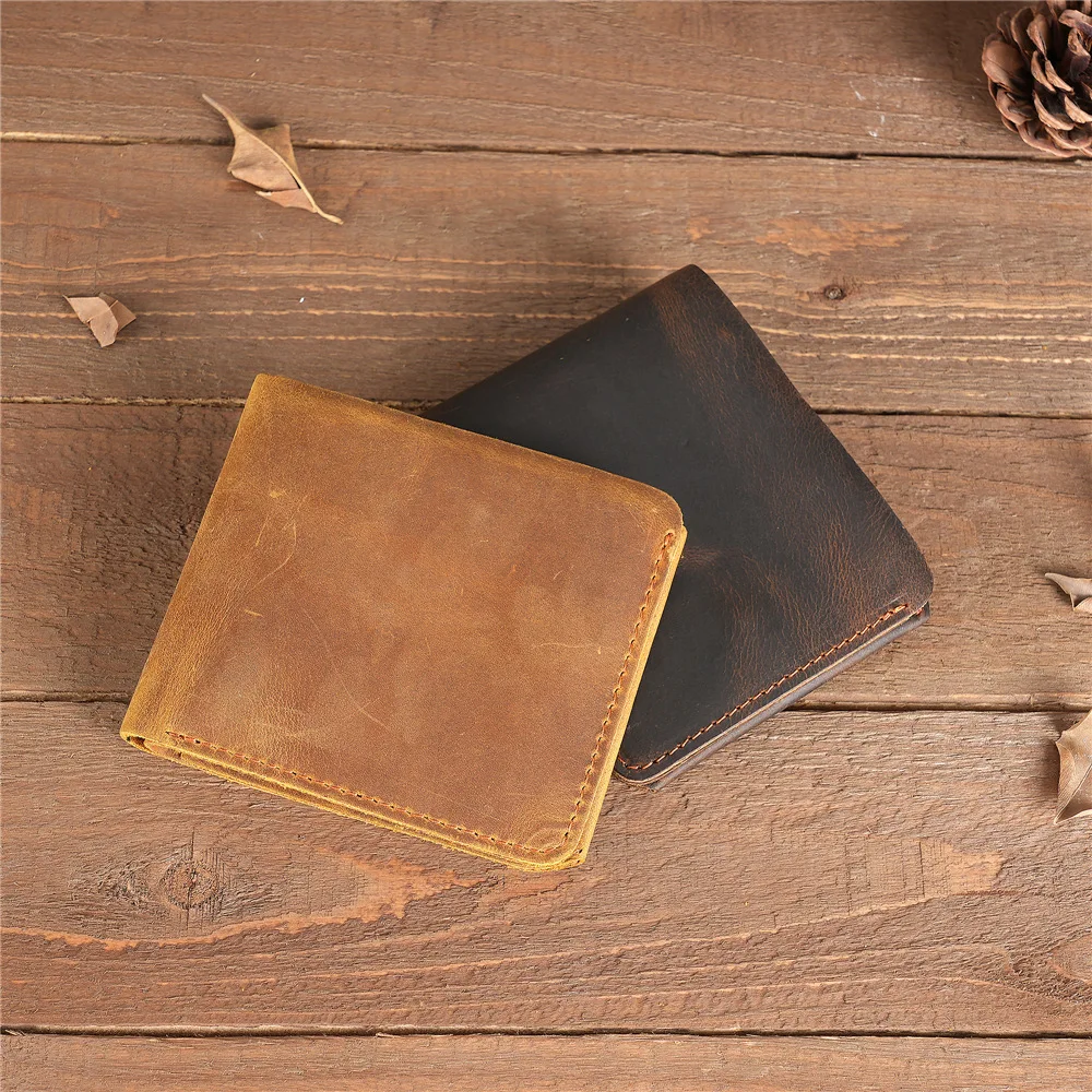 Vintage Genuine Leather Men's Wallet Premium Product Men's Wallet Card Bag Short Wallet
