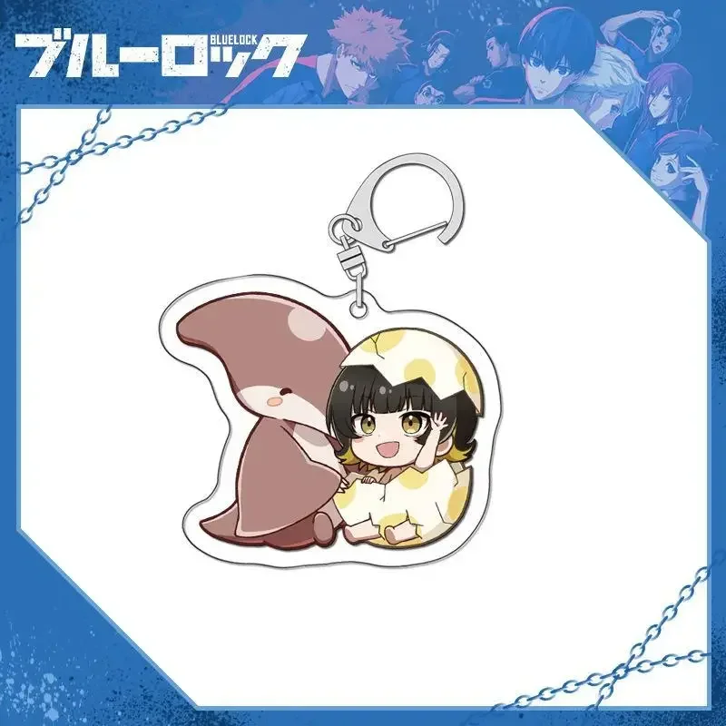 Cartoon Anime BLUE Prison Keychain Dinosaur Egg Series Isagi Yoichi Chigiri Hyoma Acrylic Figure Pendant Keyrings Christmas Gift