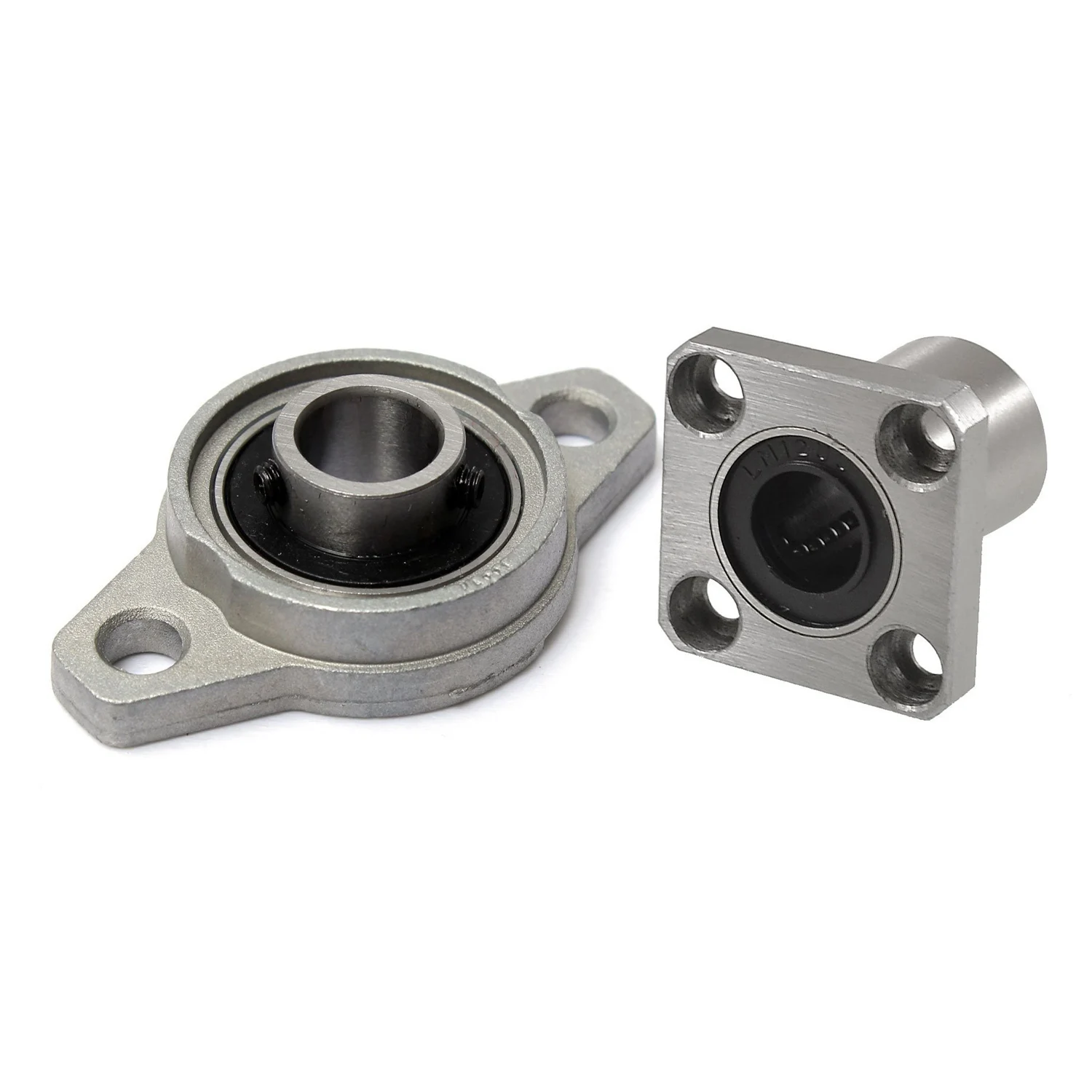 

2 Pcs Bearing: 1 Pcs Bushings Square Flanged Long Linear Bearing 12Mm X 21Mm X 30Mm & 1 Pcs KFL001 Zinc Alloy Flanged Bearing