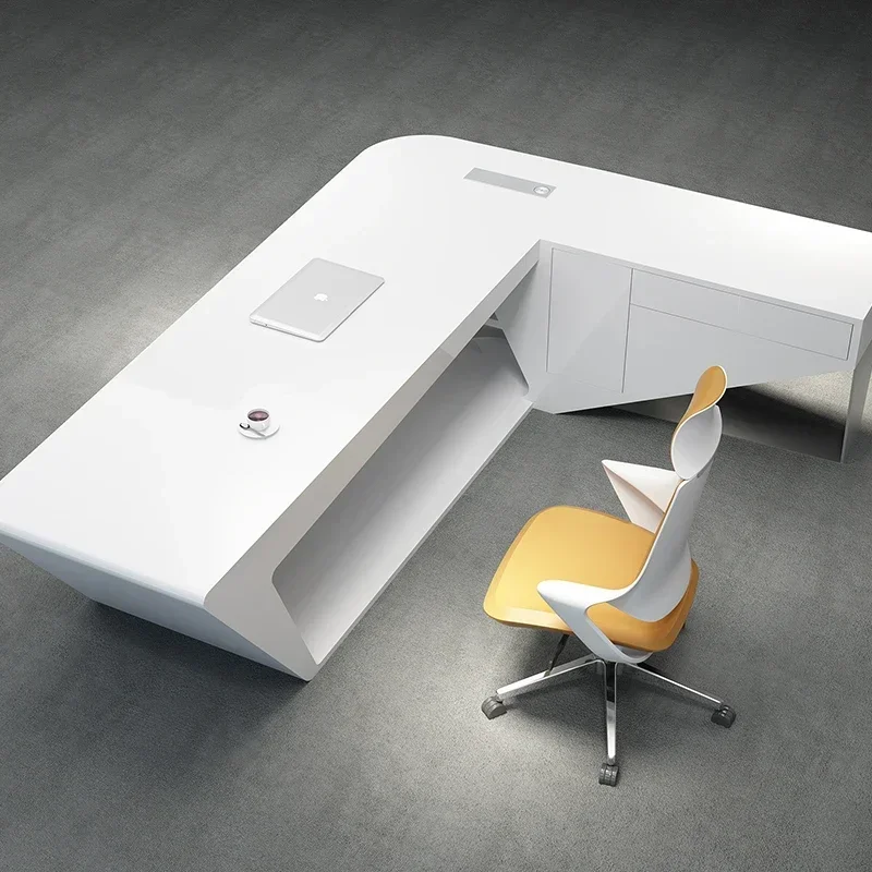 

% escritorio de oficina White Executive Роскошный офисный стол Офисный стол Генеральный директор Офисная мебель Коммерческая мебель