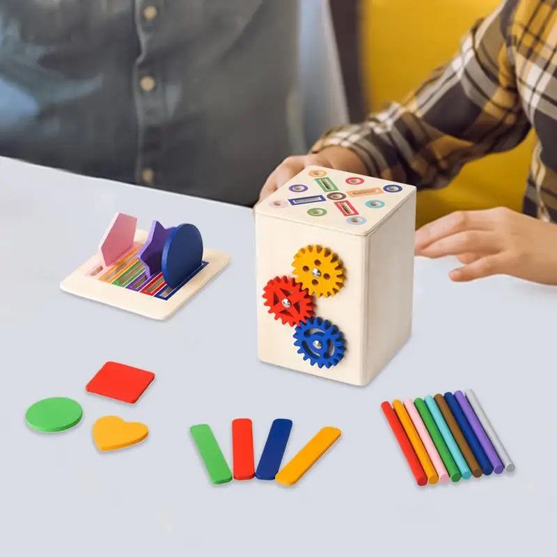 Vorm Sorteren Speelgoed Leren Zintuiglijke Matching Games Houten Vorm Kleur Sorter Motorische Vaardigheden Speelgoed Voor 1-3 Jaar oude Jongen Kinderen