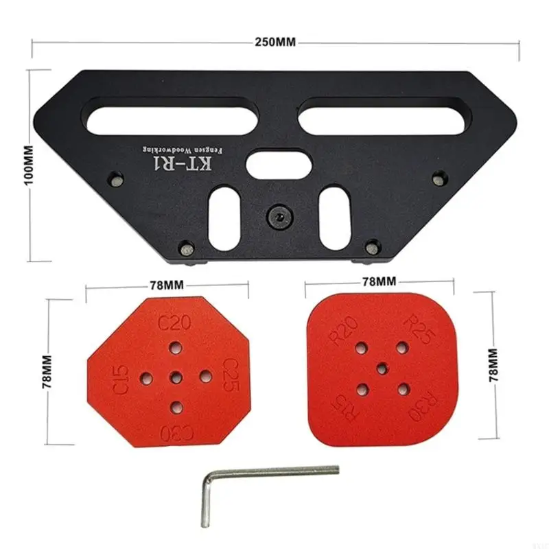 WXTC Precise Arcs Positioning Template Cutting Tool Aluminum Woodworking Accessories Storage Workshop Essential Cutting Jig