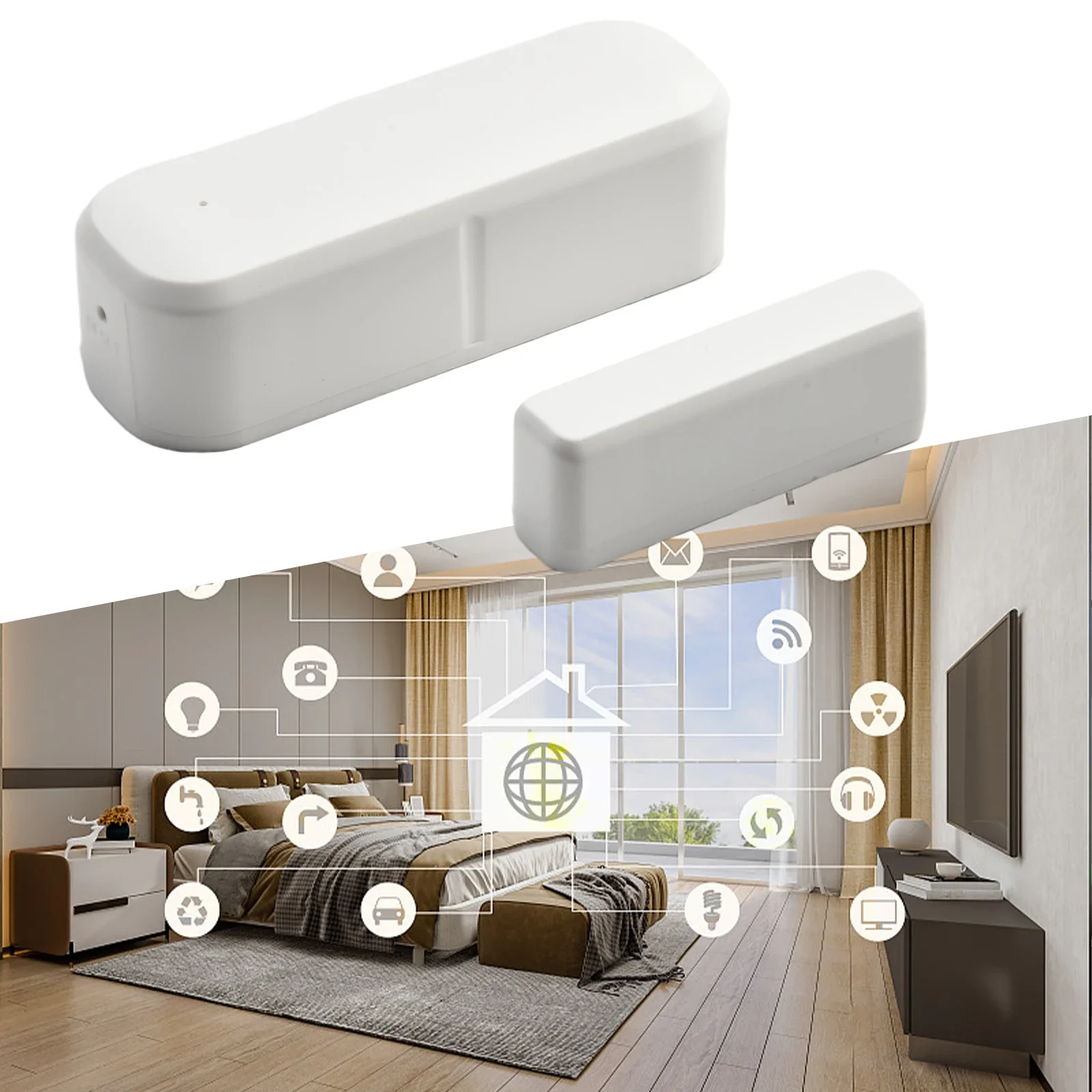 Tuya-Sensor de Porta Aberta e Fechada, Alarme de Janela, Detector de Segurança, Google Home, WiFiZigbee