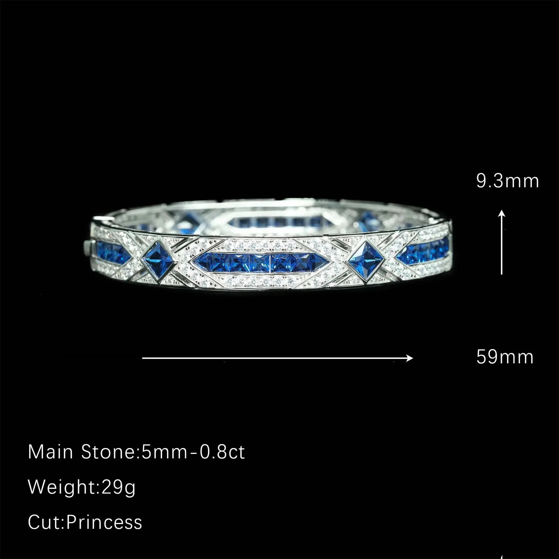 MuShan Jewelry 925 Sterling Silver Bangle 5A CZ Gemstones High Carbon Diamond Designer 925 Sterling Silver Bracelet Accessories