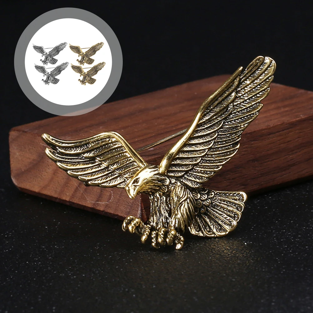 

4 Pcs Vintage Eagle Brooch Collar Pin for Men Brooches Clothing Corsage Alloy Badge