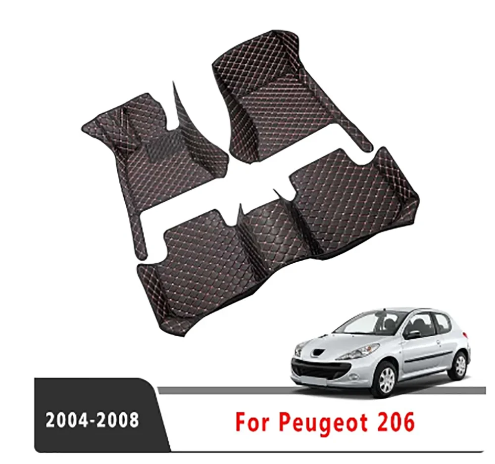 

Для Peugeot 206 2008 2007 2006 2005 2004 автомобильный интерьерный Стайлинг детали Чехлы Водонепроницаемые кожаные коврики защита автомобильные коврики