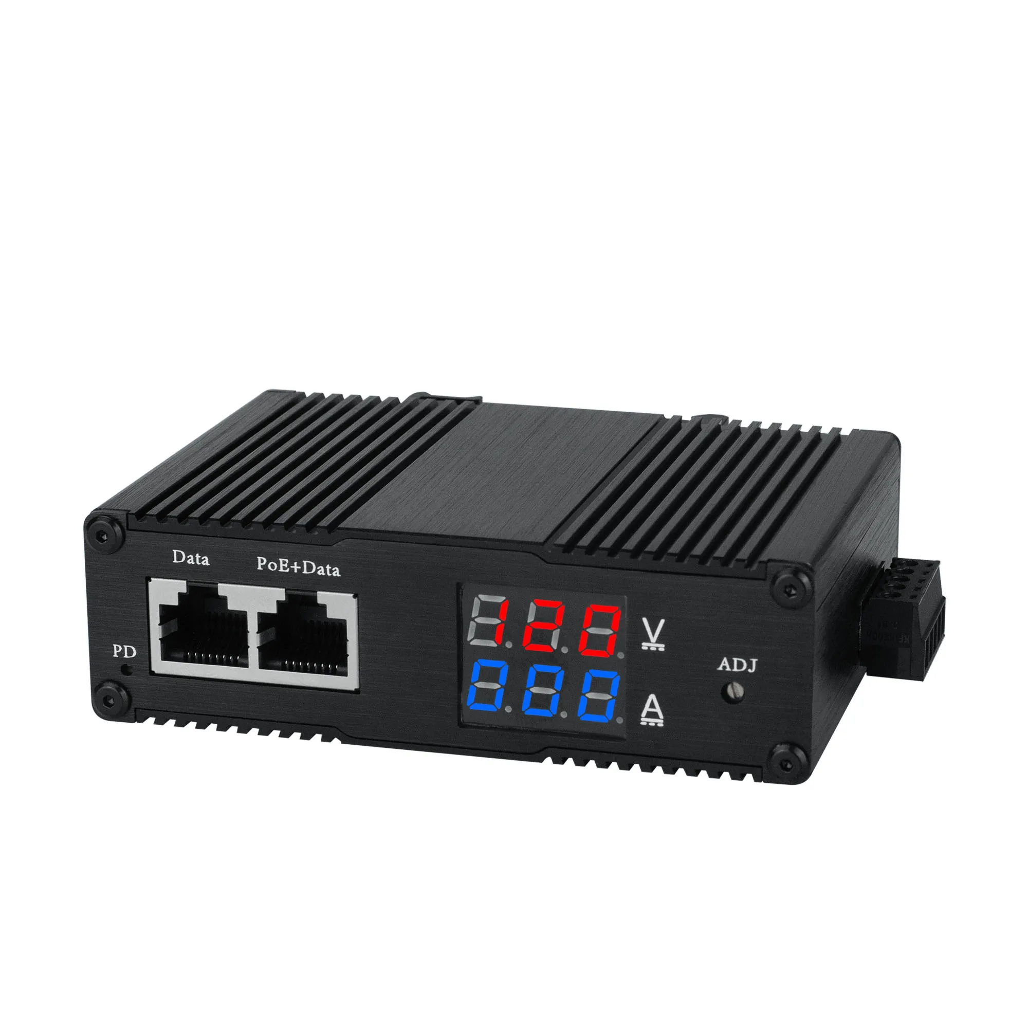 Imagem -02 - Divisor Poe de Saída dc Industrial Adaptador Gigabit de Entrada Power Over Ethernet Ieee802.3at bt 30w 95w 12 19 24 36v