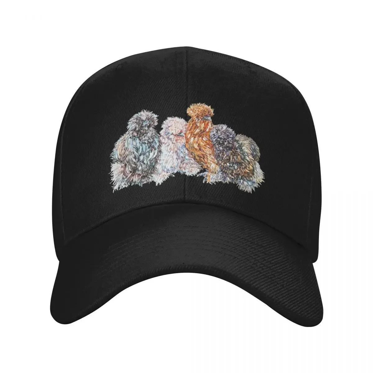 

Silkie Chicken Flock Baseball Cap Wild Ball Hat Vintage Mens Caps Women's