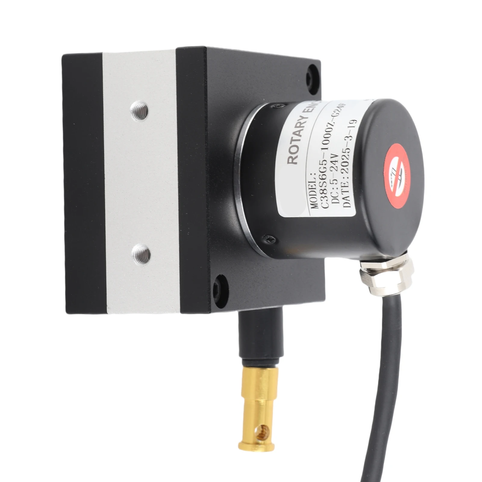 Cable Encoder Dia. 38mm Draw Wire Encoder 10 to 3000mm Range Incremental Cable Encoder for Cylinders Testing Machines DC8‑24V