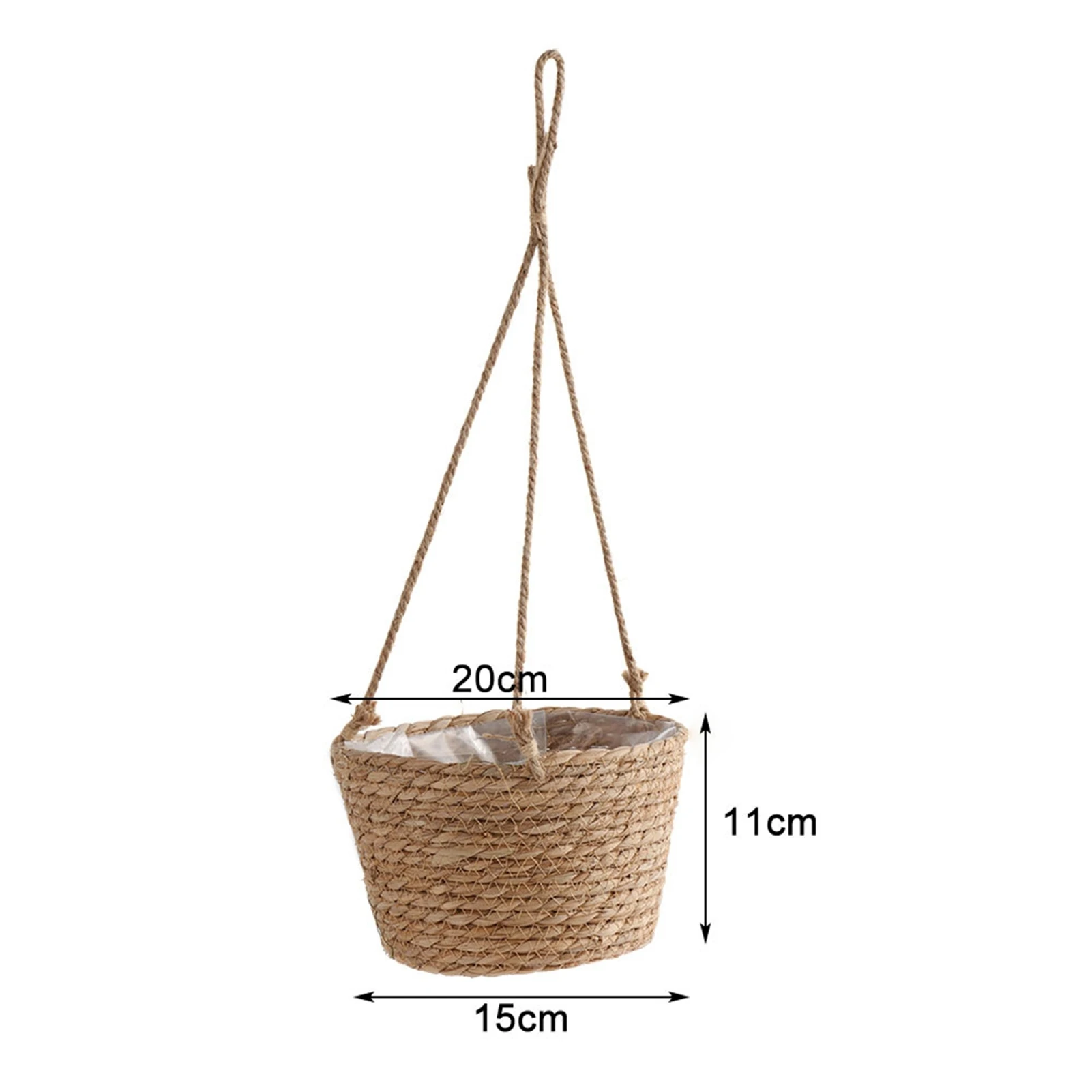 Woven Flower Basket Rustic Retro Style Brown Color Decorative Multi Purpose Straw Basket for Office Party Home