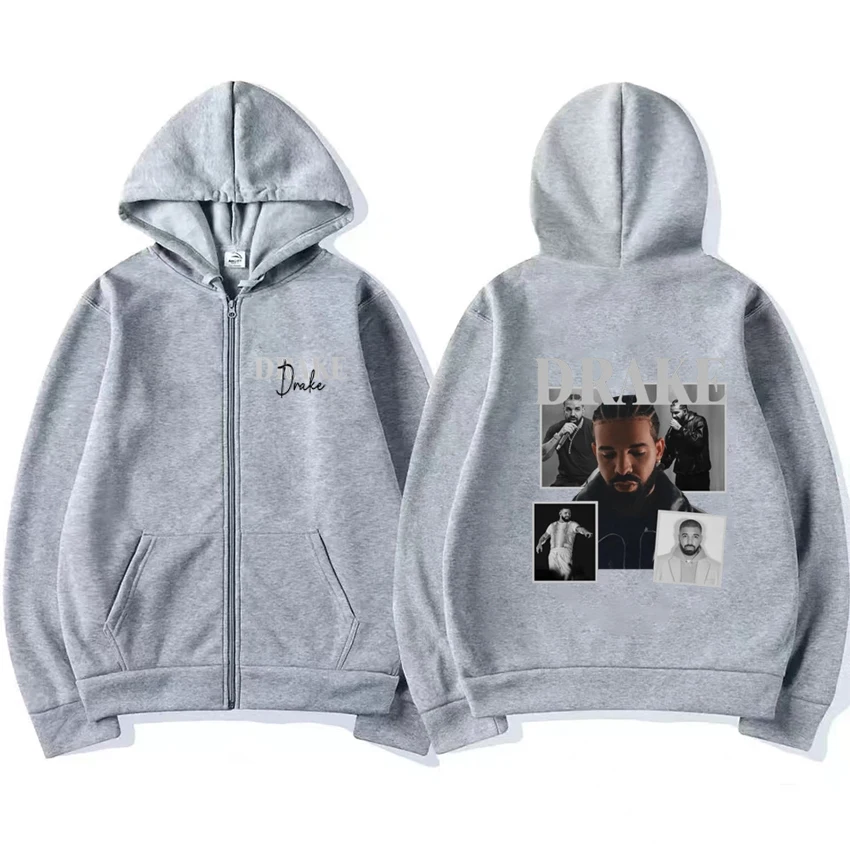 Hot Rapper Drake Hip Hop Album Vintage Reiß verschluss Hoodie Mantel Unisex lässig übergroße Streetwear neue Männer Frauen Fleece Reiß verschluss Jacke