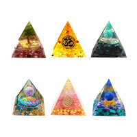 Crystal Orgone Pyramid Crystal Orgonite Pyramid Energy Generator Healing Crystal Pyramid for Stress Reduce Healing Meditation