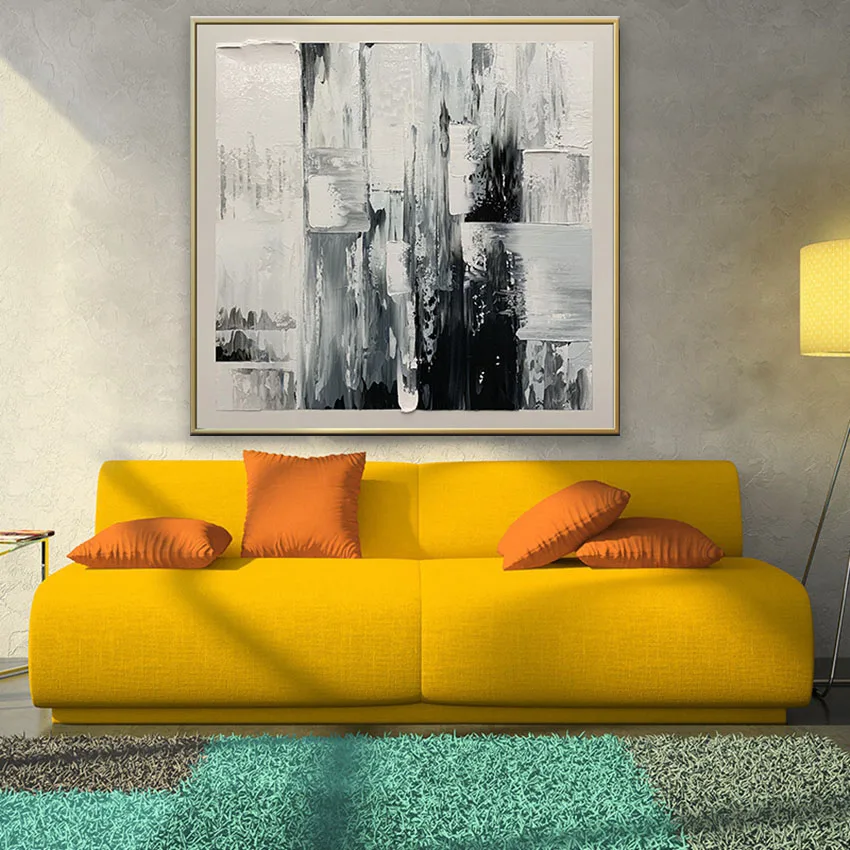 American Abstract Knife Painting Pure Handmade Canvas Oil Painting Living Room Bedroom Decoration Picture Porch Large Size Mural