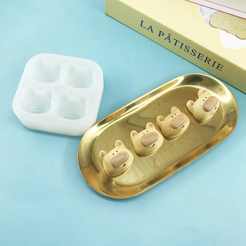

Cute Bear Silicone Mold Fondant Cake Decoration DIY Handmade Kitchen Supplies Pinch Toy Mold Household Tool