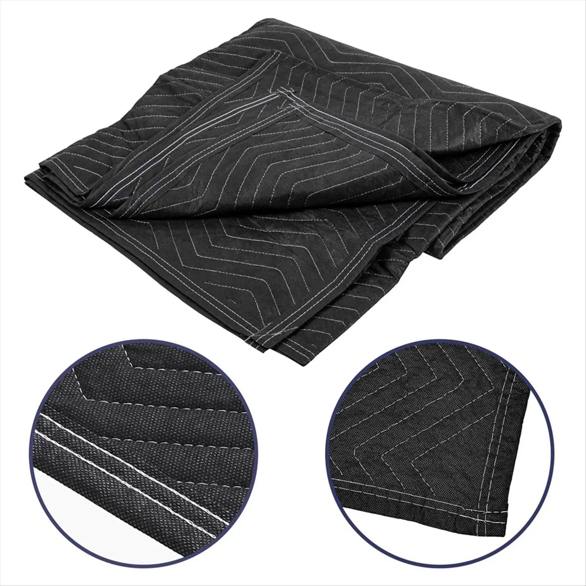 【HOPE】 2Pcs Moving Blankets 40x72Inches Heavy Duty Packing Blankets for Moving Shipping Furniture Wrapping for Furniture-Black
