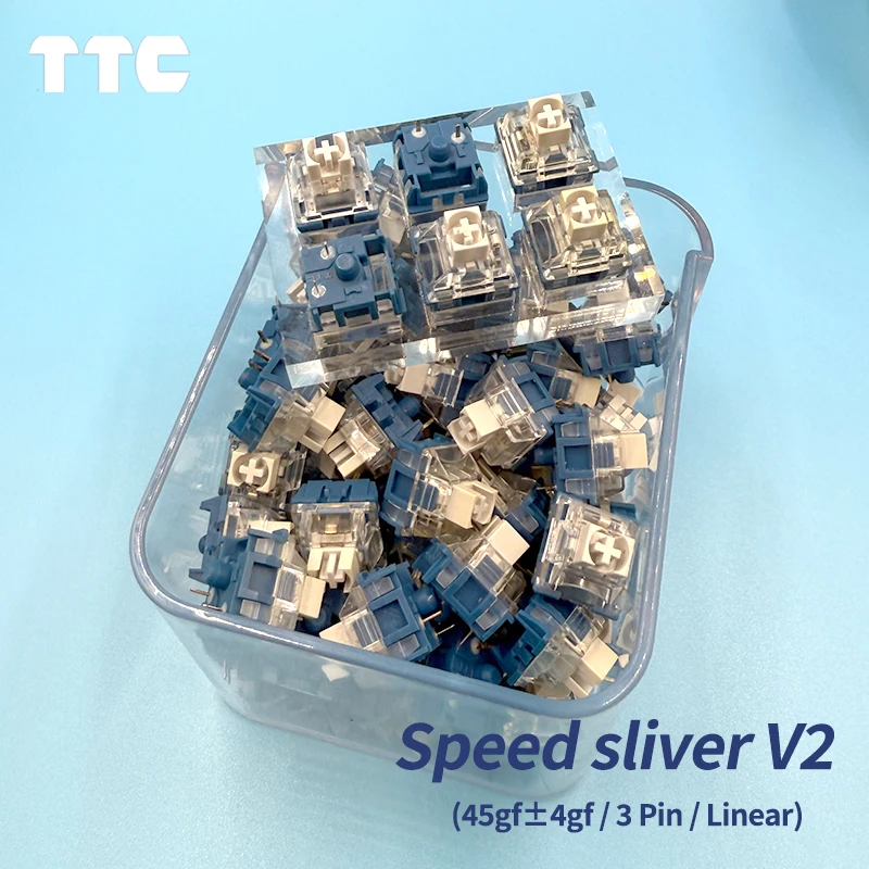 

TTC Speed Silver V2 DIY Custom Gamer Mechanical Keyboard Linear Switch 45gf 3Pin RGB SMD Hot Swap Switches Miscontact Prevention