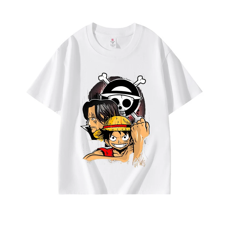 One Piece Adult T-shirt Men Summer Funny Outdoor Sports Casual Short Sleeve Round Neck Tops Fashion Printed Hip Hop Toddler Gift