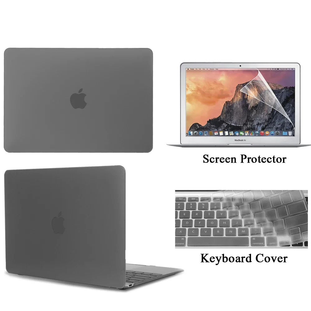 

Чехол для ноутбука Apple Macbook Air 13/11 дюйма/MacBook Pro 13/16/15 дюйма, жесткий защитный чехол, чехол для клавиатуры и защита экрана