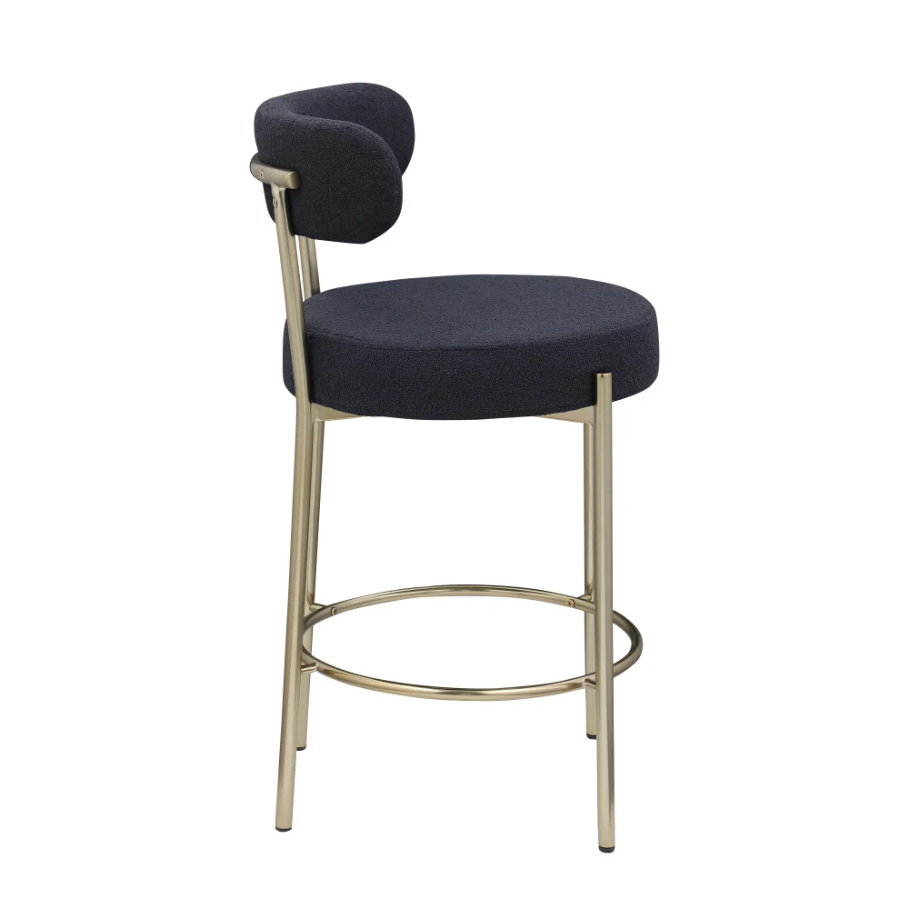 Furniture Modern Sherpa Counter Height Stools Set of 2, Uphsoltered 26" Seat Height Barstools