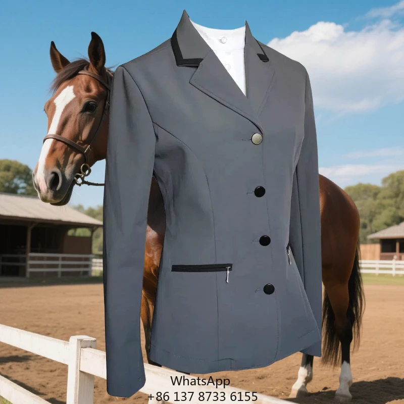 Women's Customizable Windproof Lightweight Plus Size Competition Jacket High-End Equestrian Outwear For Horse Riding Wholesale