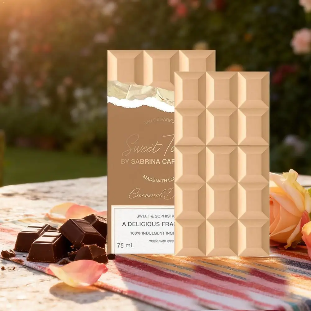 Perfume para Mujer en Forma de Barra de Chocolate, 75 ml, Dulce Sueño de Caramelo, EDP en Aerosol, Fragancia Gourmand de Larga Duración, Fragancia Femenina