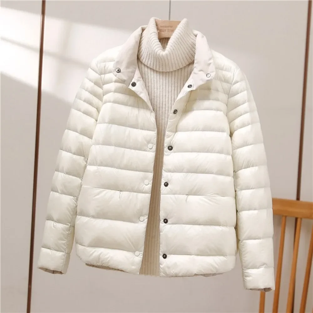 Winter Coats Jackets Women 2024 Woman Casual Warm Down Jacket Light Thin Long-sleeved Puffer Coat Short Slim Down Lapel Outwears