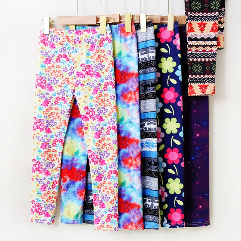 Kids Clothes Girl Legging Spring Autumn Baby Print Flower Pants Summer Children Stretch Slim Trousersfor Girls Boys 2-11 Years