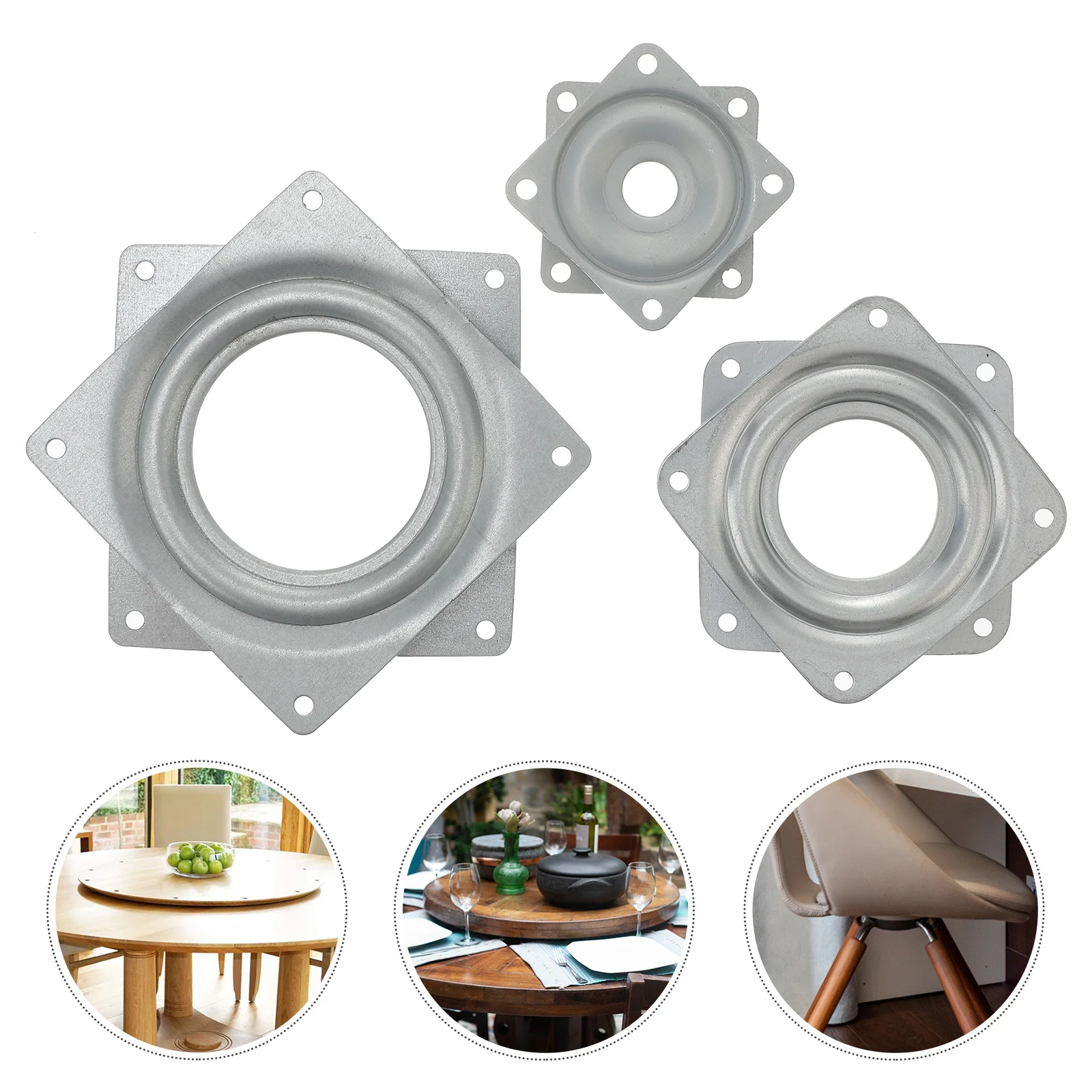 

3 Pcs Display Shelves Accessories Turntable Hollow DIY Furniture Spining Stand Bearing Square