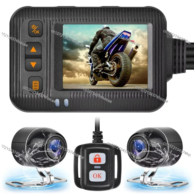 1080p Waterproof Motorcycle Digital Video Recorder - Motorcycle Instrument Camera - 2-inch Front-Back Camera Video Recorder