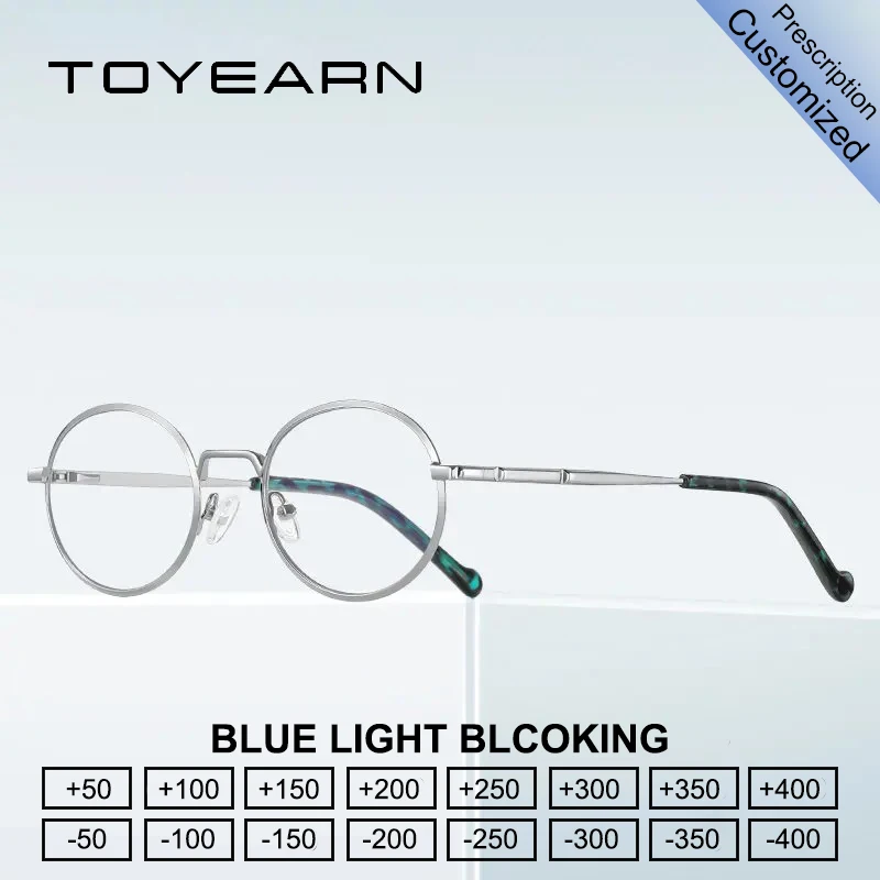 

TOYEARN Retro Oval Reading Glasses Women Men Myopia Hyperopia Customized Prescription Blue Light Blocking Optical Eyeglasses