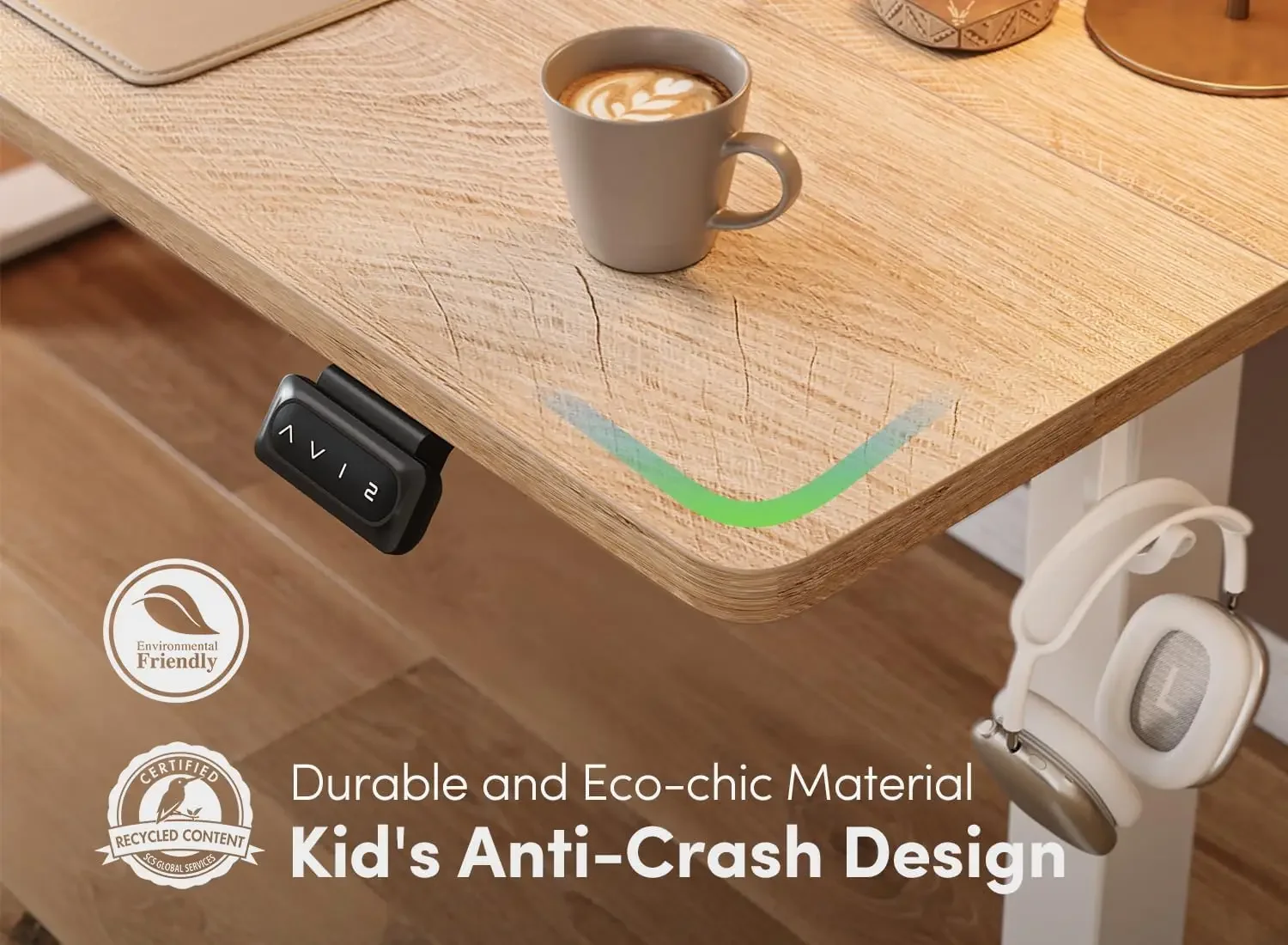 Electric Standing, 48 x 24 Inches Height Adjustable Stand up Desk, Sit Stand Home Office Desk, Computer Desk, Maple