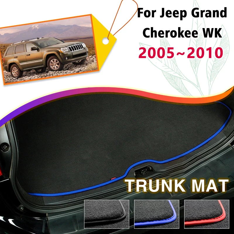 Car Trunk Mats For Jeep Grand Cherokee WK 2005~2010 2006 2007 Boot Cargo Liner Tray Rear Trunk Luggage Carpet Pads Accessories