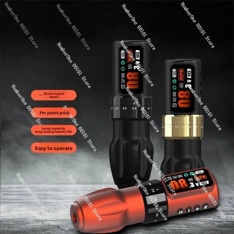 Adjustable Stroke Wireless Tattoo Battery Pen FM Cutting Line Fog All-in-One Machine Professional PMU Kit For Artists Use