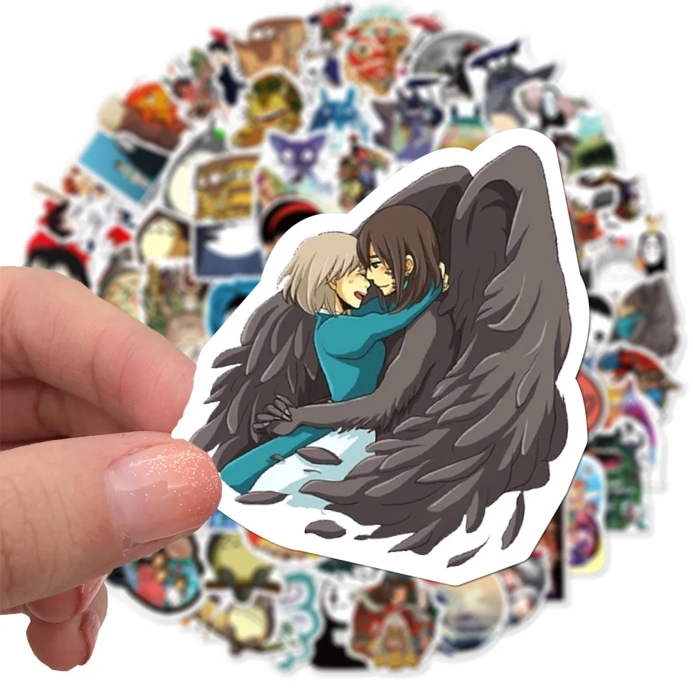 100pcsHayao Miyazaki Anime Cartoon Sticker Chihiro/Chinchilla/Faceless Man/Witch/Ghost Princess/Decorative Sticker Waterproof