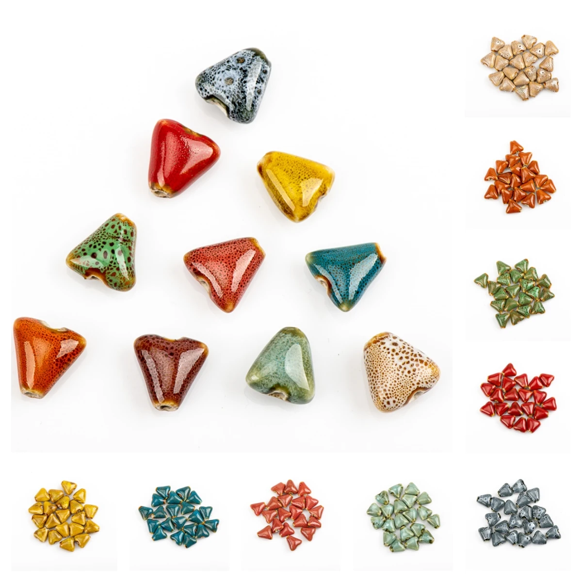 16# 20pcs Triangle Shape DIY Ceramic beads string sell by bags China Ceramics beads 20pieces/lot #A514C