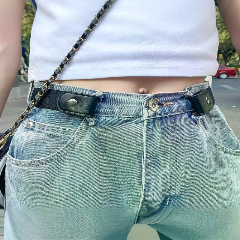 حزام خصر مرن قابل للتعديل، حزام غير مرئي، أحزمة خالية من الإبزيم للنساء والرجال، فستان جان بدون إبزيم، سهل الارتداء #4