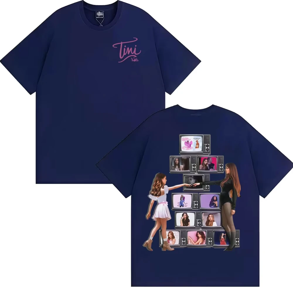 Men Women Harajuku Hip Hop 100_ Cotton T-shirt Tops Streetwear Singer TINI STOESSEL La Triple T Futtura 2025 Tour Merch T Shirts