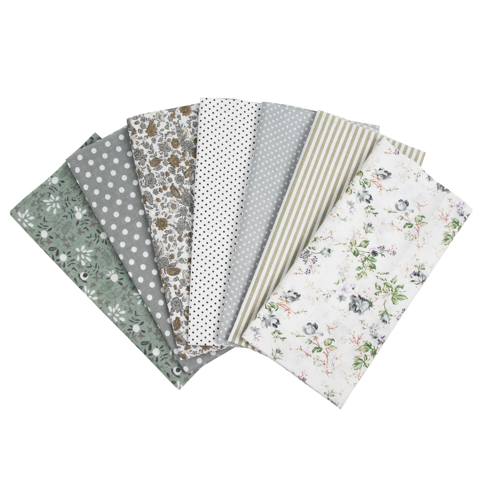 7PCS 25 X 25cm/50 X 50cm Squares Cotton Craft Fabric Cloths for DIY Bundle Patchwork Quilting Sewing Scrapbooking Art Craft