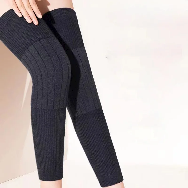 Thermal knee warmer, autumn and winter knitted extended length thermal anti-cold elastic leg warmer extended knee protector