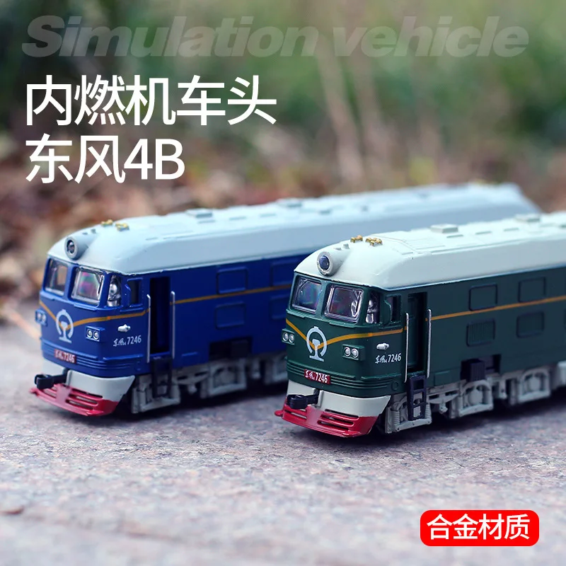 

Children's Toy Car Gift B120 Alloy Locomotive Model Acousto-Optical Rebound Classical Green Leather Train Model