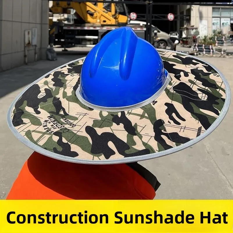 

Защитная шляпа от солнца для строительных площадок, мужская кепка с широкими полями, дышащая, с защитой для лица, летняя, повседневный стиль, регулируемый размер
