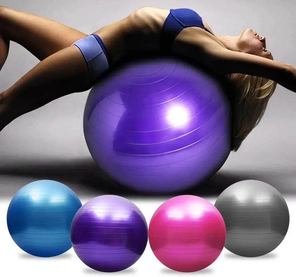 

D55cm/65cm/75CM PVC Fitness Ball Yoga Ball Thickened Explosion-proof Sports Gym Pilates Equipment Balance Globue Midwifery Balls