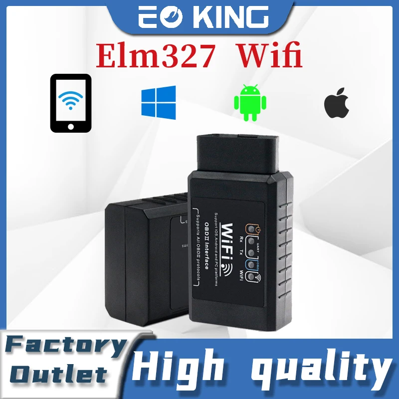 ELM327 V1.5 OBD2 WIFI OBD Car Fault Detector Black Label Support For Android and Apple