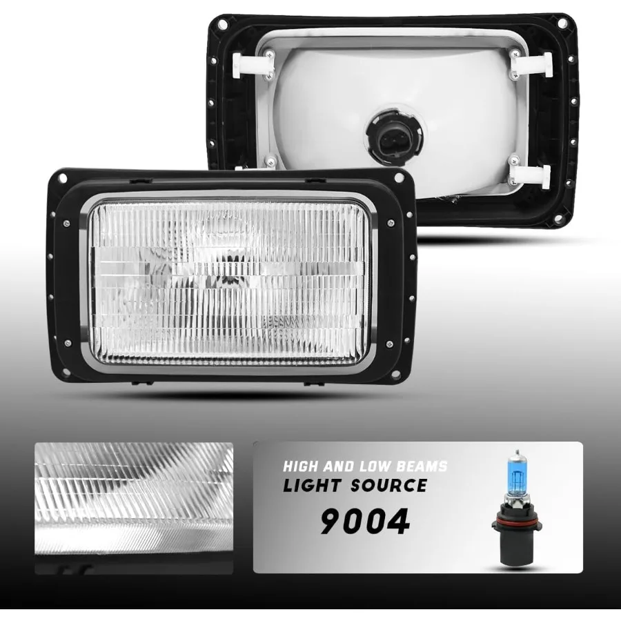 مجموعة المصابيح الأمامية مناسبة لشاحنة Mack CH613 CH600 RD400600 DOT SAE المعتمدة من زوج السائق وزوج جانبي الركاب مع ارتفاع