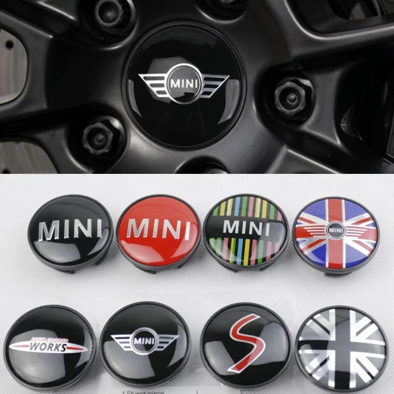 4X 54mm Car Wheel Center Hub Cap Cover Emblem Sticker For Mini Cooper S.Suitable for ABS hub center parts of BMW Group.