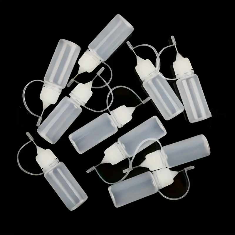 10pcs Material Process Tool Empty Plastic Bottle, Glue Applicator Needle Tip Extrusion Bottle