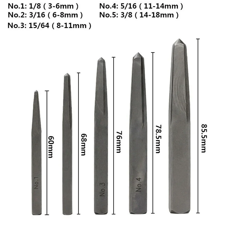 

5Pcs 1/8 3/16 15/64 5/16 3/8 Square Screw Extractor Breakage Bolt Extractor Drill Bit Easy Out Straight Fluted Tool Accessories