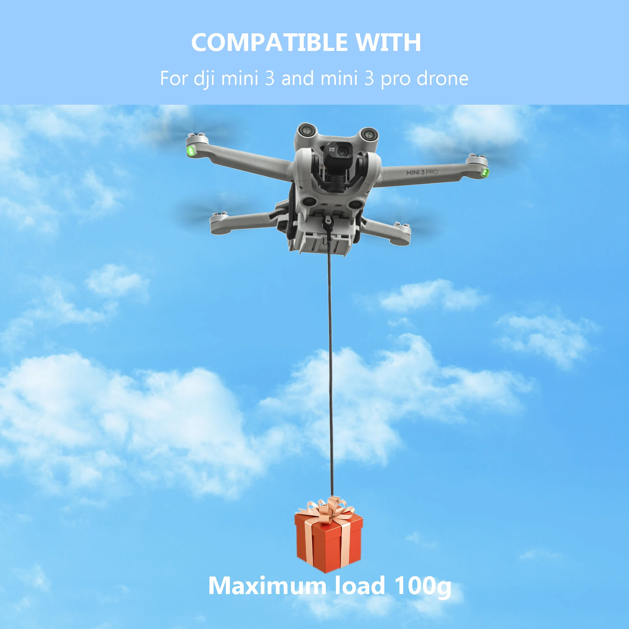 Dji mini 3 pro用ドローンアクセサリー,airdropシステム,スローアー,ペイロード,dji mini 2 se,mini 4,air 3, 12km