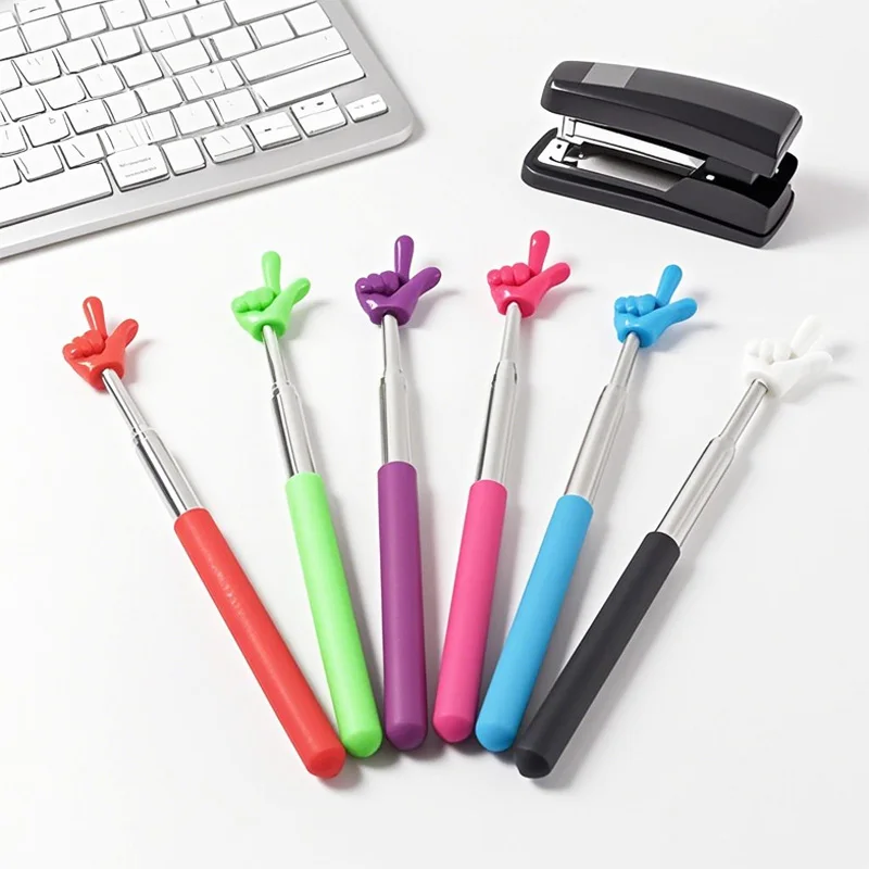 

1Pc Retractable Teacher Pointer Finger Design StainlessSteel Telescopic School Teaching Pointer Stick Teacher Supplies Class